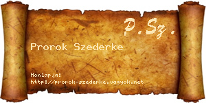 Prorok Szederke névjegykártya
